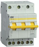 Выключатель-разъединитель трехпозиционный 3п ВРТ-63 25А | код MPR10-3-025 | IEK